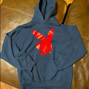 Hoodie Sweater Sz Lg E/C Red Playboy Bunny Logo